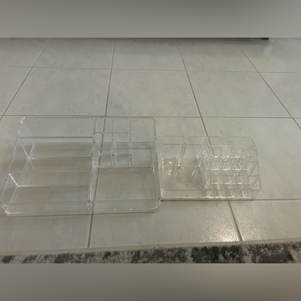2 acrylic makeup organizers